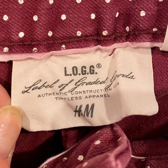 H&M burgundy polka dot mini skirt size 10 - Picture 4 of 8